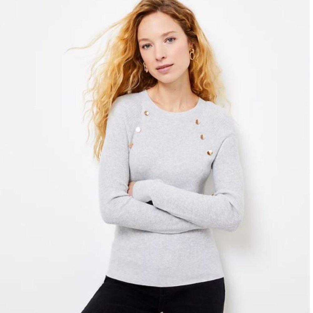 NWT LOFT Women's Button Trim Sweater
